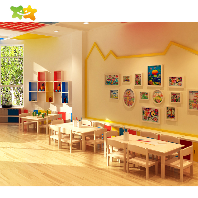 Children Playroom Modern Design Daycare Furniture Preschool Wooden Furniture Set