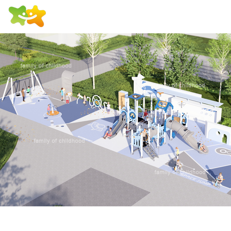HPL Series Space Theme Kids Outdoor Playground Slides for Parks