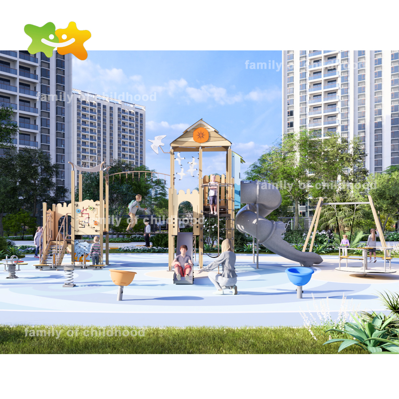 HPL Series Ocean Theme Residential Area Kids Outdoor Play Equipment Slide