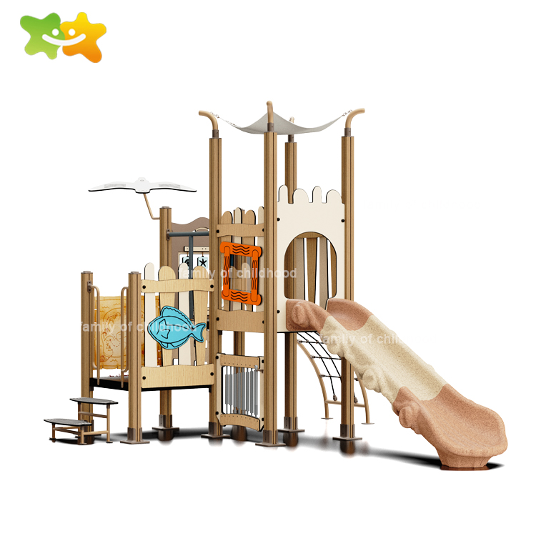 HPL Series Ocean Theme Outdoor Children Playground Equipment Set Kindergarten Naturally Kid-Friendly Playground Slide